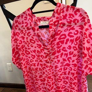 ANDREE BY UNIT EMILY WONDER SASSY & SOPHISTICATED ANIMAL PRINT BLOUSE